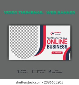 video thumbnail web banner template promotion banner design.