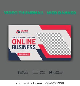 diseño de banner de promoción de plantillas de banner web de miniaturas de vídeo.