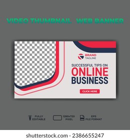 video thumbnail web banner template promotion banner design.