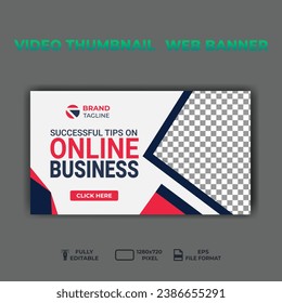 diseño de banner de promoción de plantillas de banner web de miniaturas de vídeo.