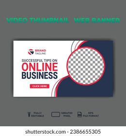 video thumbnail web banner template promotion banner design.