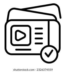 Video ticket icon outline vector. Book movie. Cinema film