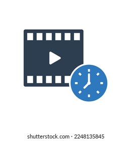 Video Time Icon Sign Symbol