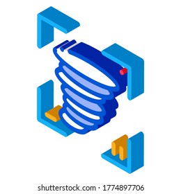 Vector de iconos de vídeo tornado. Señal isométrica de Video Tornado isométrico. ilustración de símbolo aislado de color