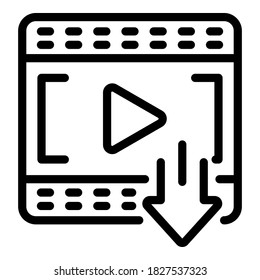 Video trailer icon. Outline video trailer vector icon for web design isolated on white background