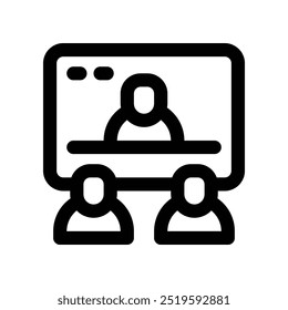video training icon. vector line icon for your website, mobile, presentation, and logo design.