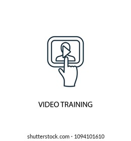 Video training line icon. Simple element illustration. Video training symbol design from eLearning collection. Can be used in web and mobile.