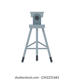 Video tripod icon flat vector. Photo camera stand. Studio tripod isolated