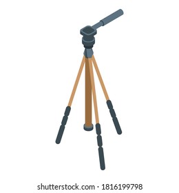 Video tripod icon. Isometric of video tripod vector icon for web design isolated on white background