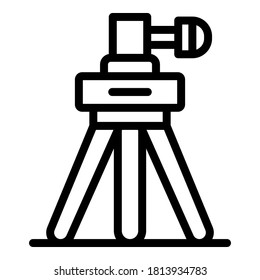 Video tripod icon. Outline video tripod vector icon for web design isolated on white background