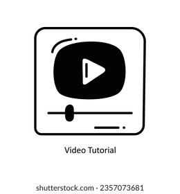 Video Tutorial doodle Icon Design illustration. School and Study Symbol on White background EPS 10 File 