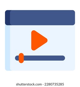 Video tutorial in flat icon. Player, multimedia, tutor, learning, web page