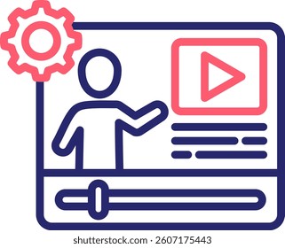 Video Tutorial Icon Color Vector Illustration