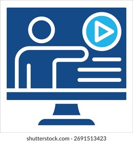 Video Tutorial Icon Element For Design