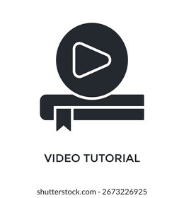 Video Tutorial Icon Glyph Style. Vector Illustration For Graphic Design