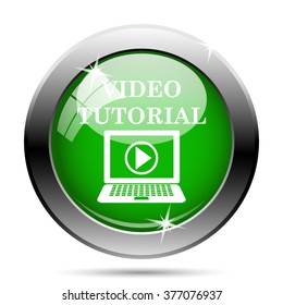 Video tutorial icon. Internet button on white background. EPS10 vector. 