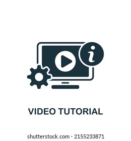 Video Tutorial icon. Monochrome simple E-Learning icon for templates, web design and infographics