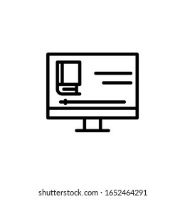 video tutorial icon. Online Learning icon. Perfect for application, web, logo and presentation template. icon design line style