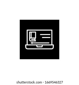 video tutorial icon. Online Learning icon. Perfect for application, web, logo and presentation template. icon design line inverted style