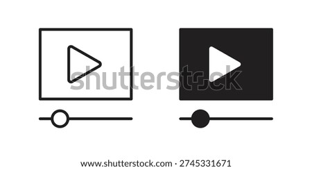Video tutorial icon set. Linear style. Vector icons