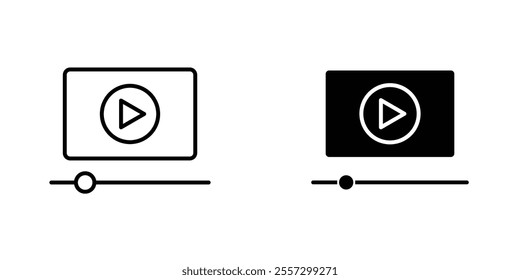 Video tutorial Icon vector. liner and flat style icons set.