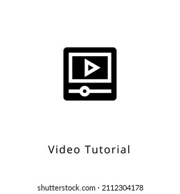 Video Tutorial Icon In Vector. Logotype