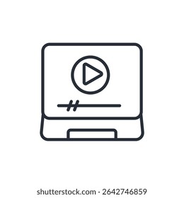 video tutorial icons isolated on White Background. Flat style design