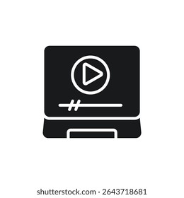 video tutorial icons isolated on White Background. Flat style design