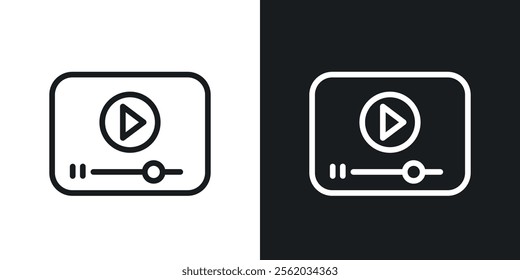 Video tutorial icons. vector set in black colors