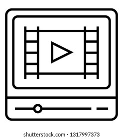 Video tutorial line icon 
