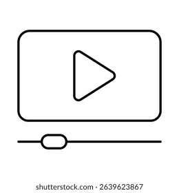 Video Tutorial Line Icon. E-learning, Education, Teaching, Online Study Icons Editable Stroke Vector Illustration