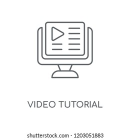 Video tutorial linear icon. Video tutorial concept stroke symbol design. Thin graphic elements vector illustration, outline pattern on a white background, eps 10.