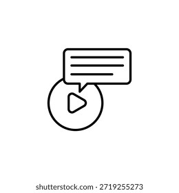 Video Icono de contorno de mensaje tutorial con diseño de símbolo de juego