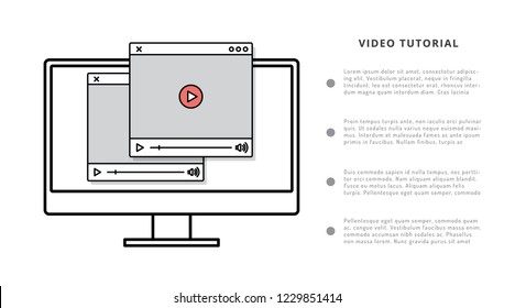 Video Tutorial online education businessconcept template web banner
