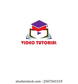 video tutorial or online education minimalist logo