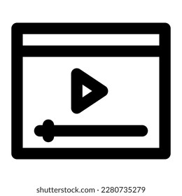 Tutorial de vídeo en el icono de esquema. Jugador, multimedia, tutor, aprendizaje, página web