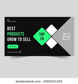 Video tutorial techniques thumbnail banner design, products idea banner design, review product video cover banner design, vector eps 10 file format