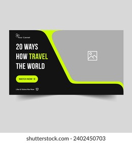 Video tutorial thumbnail banner design for travel tips, adventure tips and tricks banner design, tour and travel banner, editable vector eps 10 file format