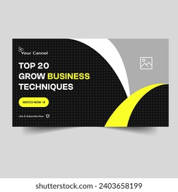 Video tutorial thumbnail design for business grow, digital business idea banner design, fully editable vector eps 10 file format