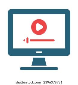 Video Tutorial Vector Glyph Two Color Icons For Personal And Commercial Use.
