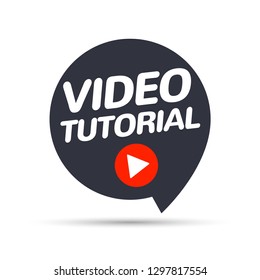 Video tutorial vector icon. Webinar training online video tutorial marketing flat media.