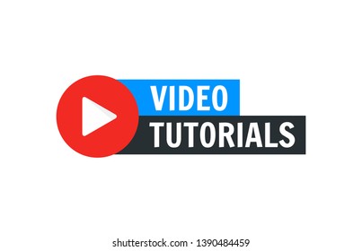 Video Tutorial Vector Icon. Webinar Training Online Video Tutorial Marketing Flat Media.