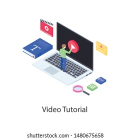 Video tutorial vector in isometric design 