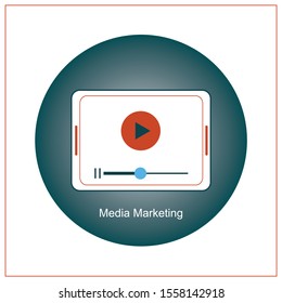 video tutorials concept flat icon