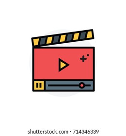 Video tutorials concept Isolated Line Vector Illustration editable Icon