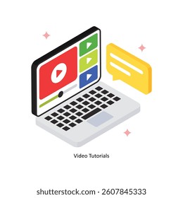 Video Tutorials Concept isometric Style Illustrations. Eps 10 File 