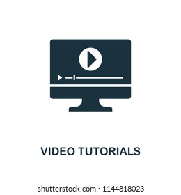 Video Tutorials creative icon. Simple element illustration. Video Tutorials concept symbol design from online education collection. Can be used for web, mobile, web design, apps, software, print