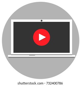 Video tutorials icon concept. Study and learning background, distance education and knowledge growth  Vector illustration in flat style