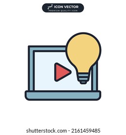 video tutorials icon symbol template for graphic and web design collection logo vector illustration