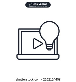 video tutorials icon symbol template for graphic and web design collection logo vector illustration